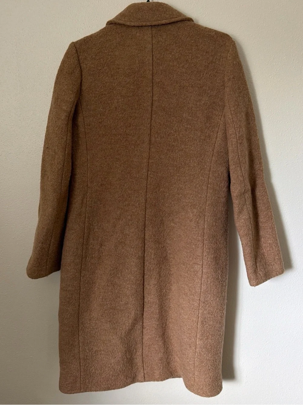 J. Crew Daphne Top Coat Camel Caramel Single-Button 100% Boiled Wool Pea Coat - Picture 5 of 9